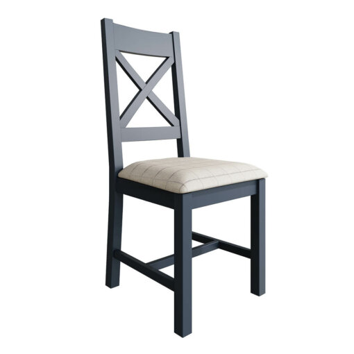 Hossegor Painted Cross Back Dining Chair Natural Check