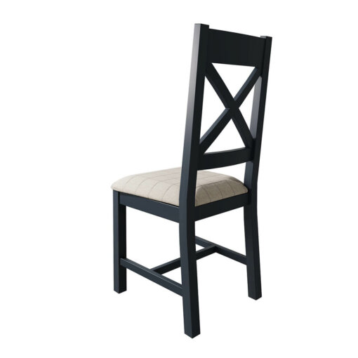 Hossegor Painted Cross Back Dining Chair Natural Check