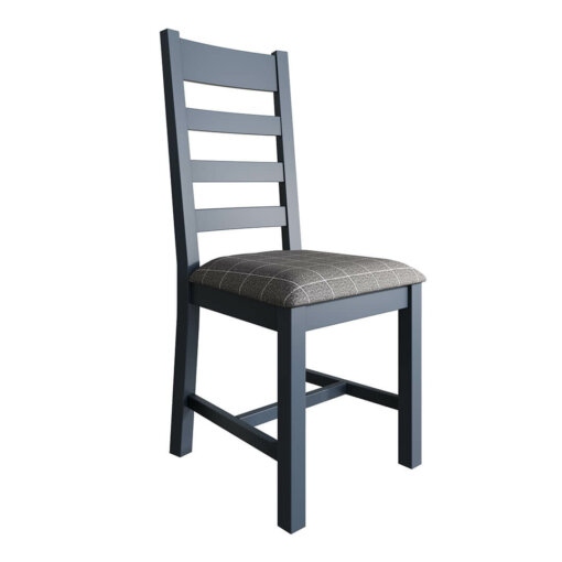 Hossegor Painted Slatted Dining Chair Grey Check
