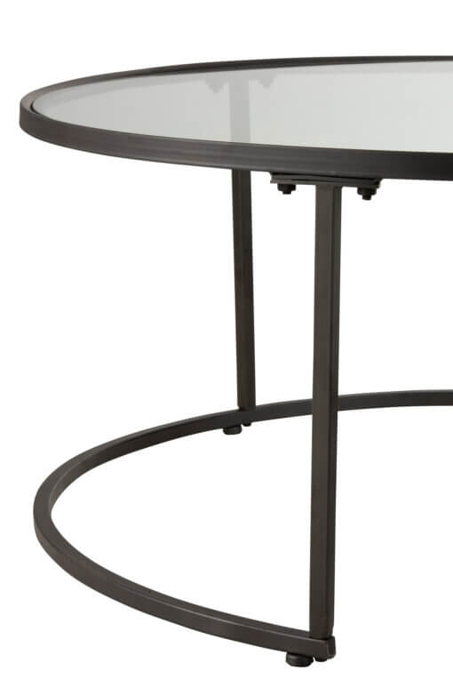 Round Metal Black Set of Coffee Tables
