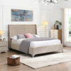Mayo Beige Fabric Bed Frame