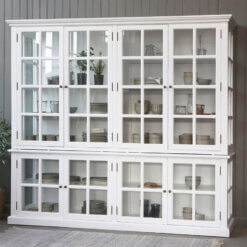 White Display Cabinet With 8 Doors