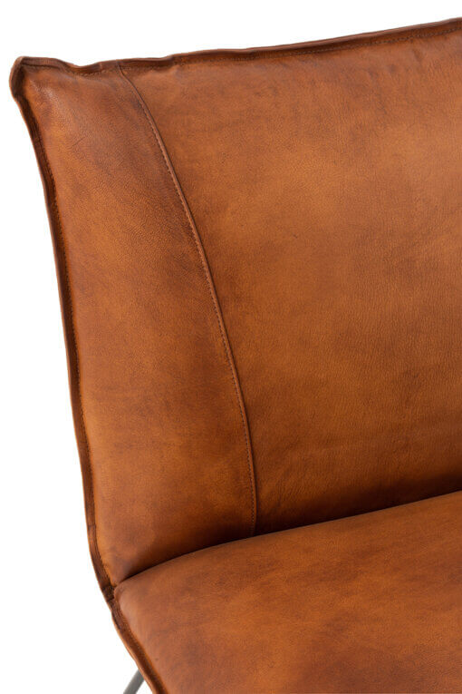 Avi Leather Cognac Lounge Chair