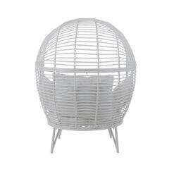 Oval Steel White Lounge Chair