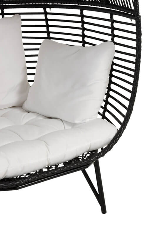 Oval Steel Black Lounge Chair