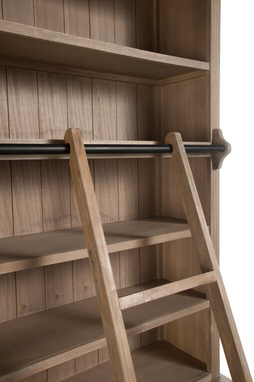 Grey Wash Library Cupboard & Ladder