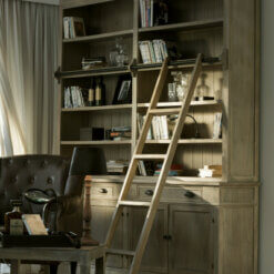 Grey Wash Library Cupboard & Ladder