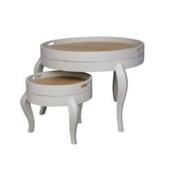 Annabelle Wood Top Circular Nest of Tables