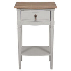 Annabelle Wood Top Side Table with Shelf