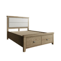 Hossegor 4'6 Fabric Bed Frame & Drawer Footboard