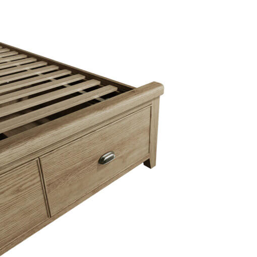 Hossegor 4'6 Fabric Bed Frame & Drawer Footboard