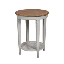 Annabelle Wood Top Round Side Table