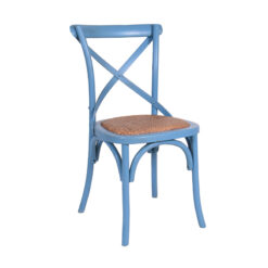Blue Crossback Dining Chair